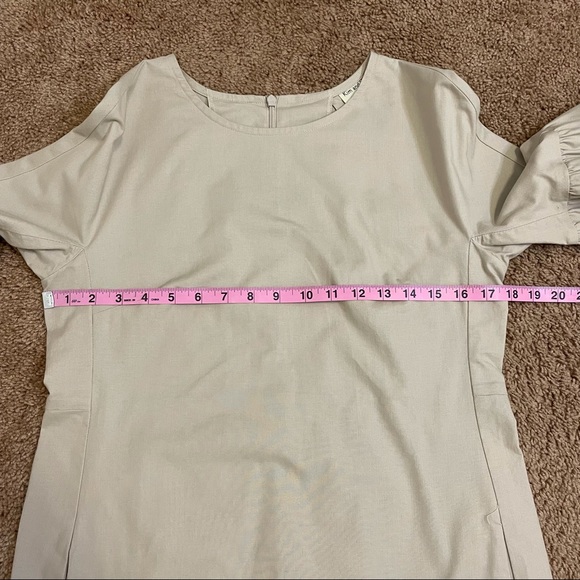 Kim & Proper Womens S Brigitte Dress Ruffle Minimalist Neutral Quiet Luxury - Picture 15 of 16
